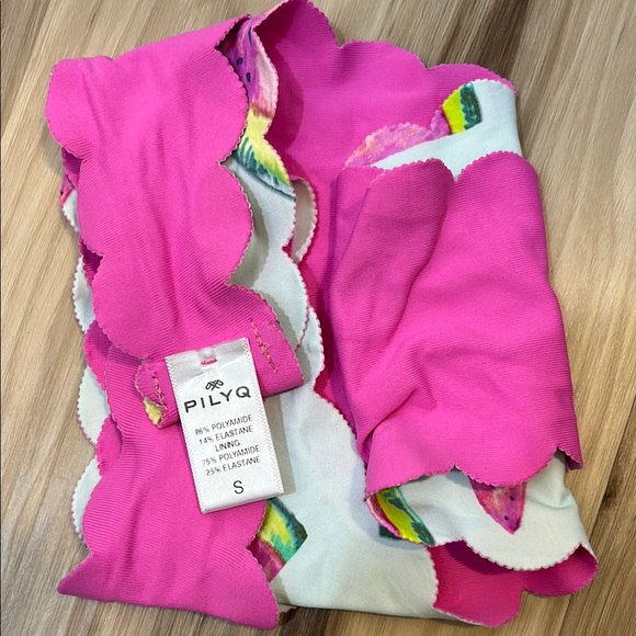 Watermelon Print Scalloped Bikini Bottoms - Picture 2 of 7